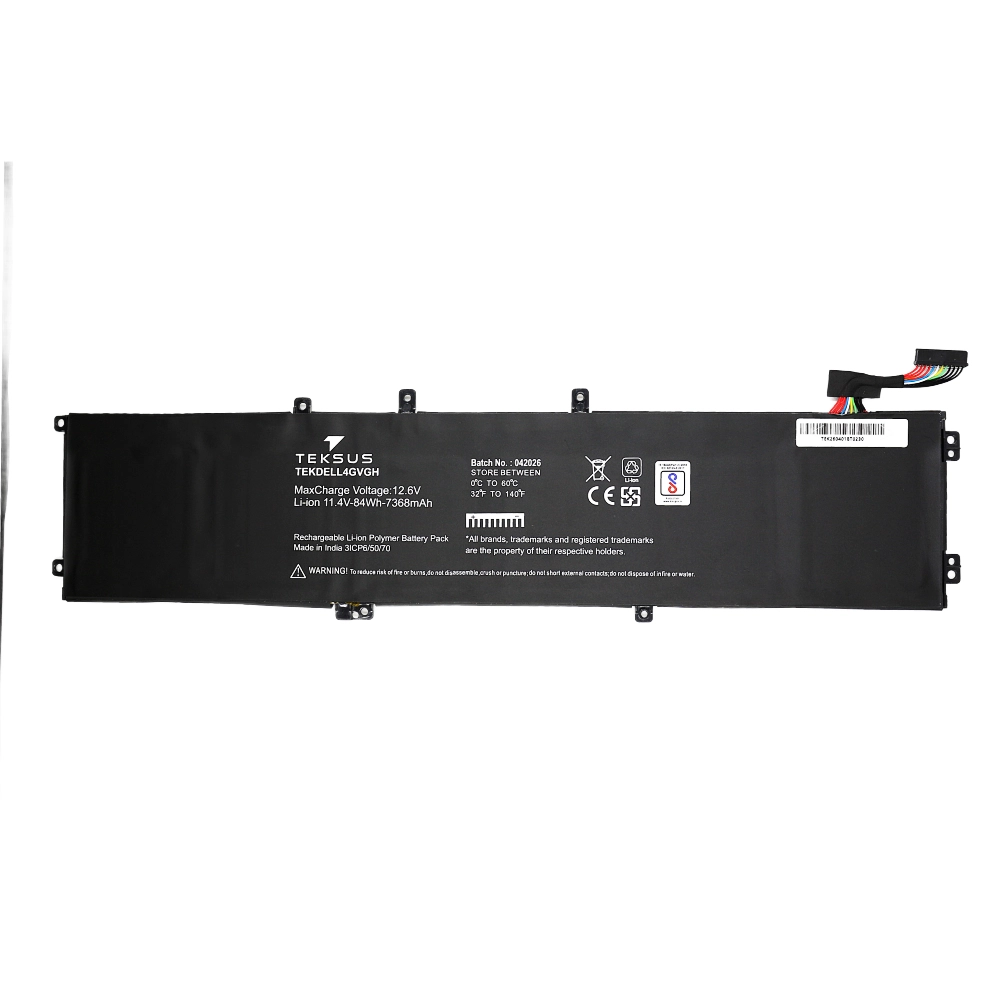Teksus Laptop Battery Compatible For Dell XPS 15 9550 | 4GVGH 6C view 2